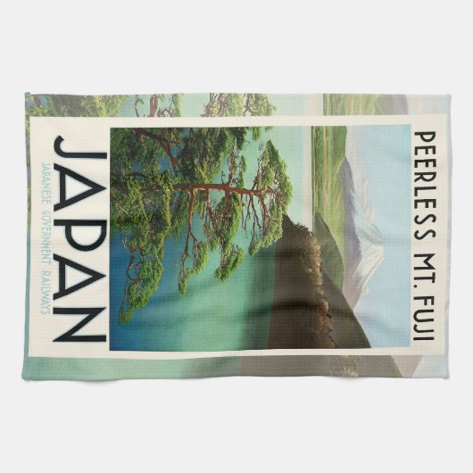 Mt Fuji Japan Travel Poster  kunst Theedoek (Horizontaal)