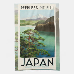 Mt Fuji Japan Travel Poster  kunst Theedoek