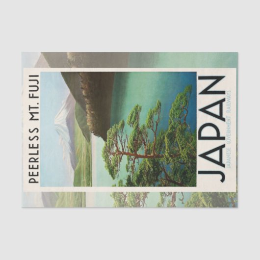 Mt Fuji Japan Travel Poster  kunst Tissuepapier (Voorkant)