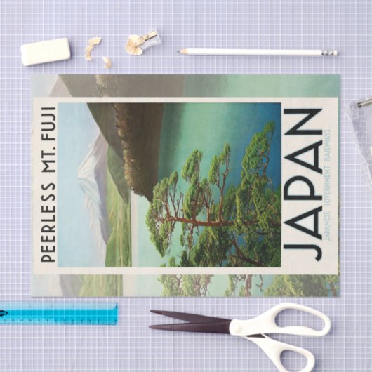 Mt Fuji Japan Travel Poster  kunst Tissuepapier (Craft)