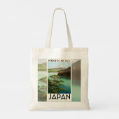 Mt Fuji Japan Travel Poster  kunst Tote Bag (Achterkant)