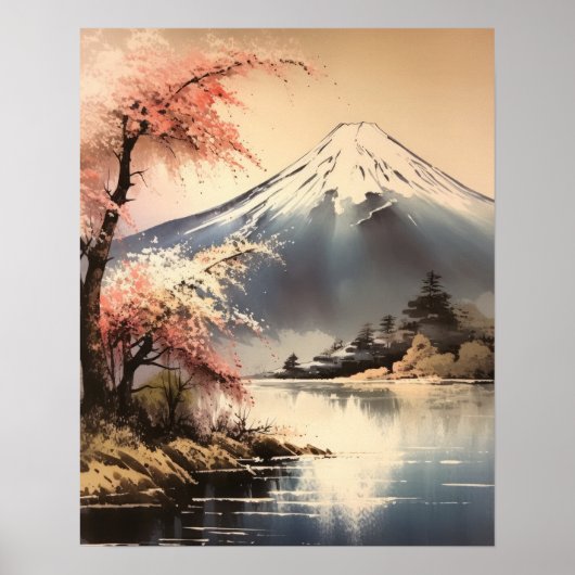 Mt. Fuji Japans Kunst Print Poster (Voorkant)