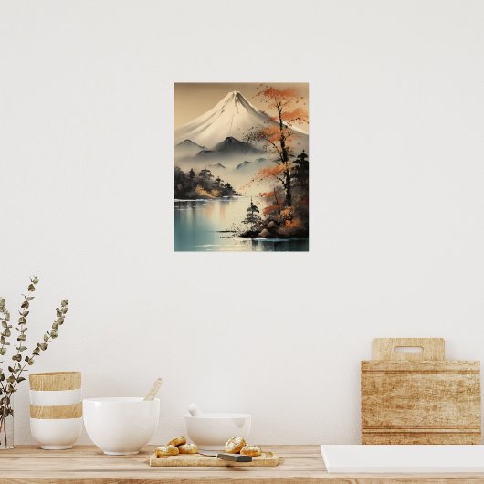 Mt. Fuji Japans Kunst Print Poster (Keuken)