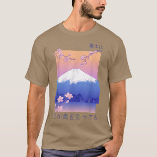 Mt Fuji Japanse Sakura Cherry Blossom Vaporwave A T-shirt