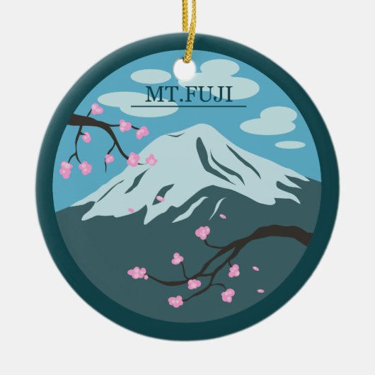 Mt. Fuji Keramisch Ornament (Voorkant)