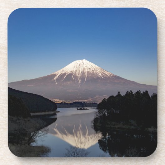 Mt Fuji Lake Reflection Bier Onderzetter (Voorkant)