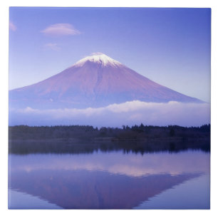 Mt. Fuji met lensvormige wolk, Motosu Lake, Tegeltje