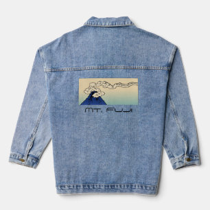 Mt. Fuji met wolken landschap Denim Jacket