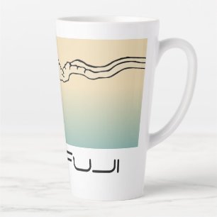 Mt. Fuji met wolken landschap  Latte Mok