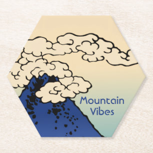 Mt. Fuji met wolken Voeg uw naam toe Kartonnen Onderzetters