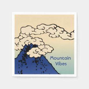 Mt. Fuji met wolken Voeg uw naam toe Servet