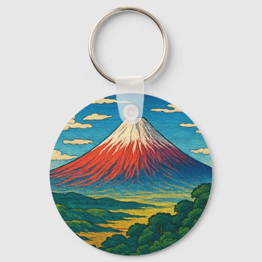 Mt. Fuji Origineel Kunstwerk Sleutelhanger (Voorkant)