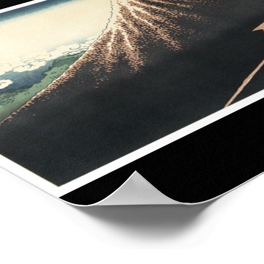 Mt. Fuji, Poster van Japans schilderij c. 1830-183 (Hoek)