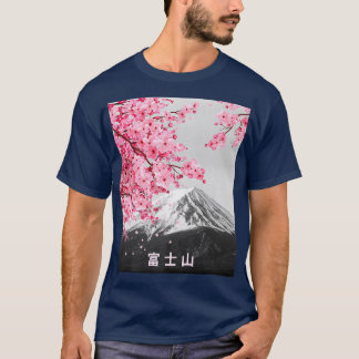 Mt Fuji & Sakura Japanse Cherry Blossom Flowers & T-shirt