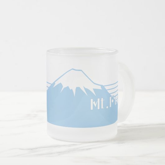 Mt. Fuji seen from the eastwest.  Matglas Koffiemok (Voorkant rechts)