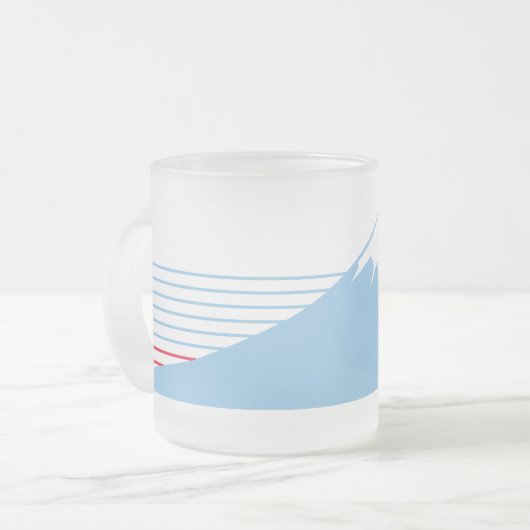 Mt. Fuji seen from the eastwest.  Matglas Koffiemok (Voorkant links)