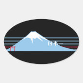 Mt. Fuji seen from the northeast. Ovale Sticker (Voorkant)