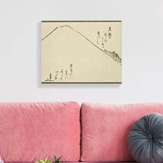 Mt. Fuji Sumi-e - omwikkeld canvas (Insitu (Woonkamer))