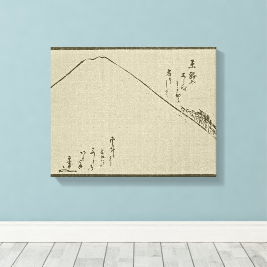 Mt. Fuji Sumi-e - omwikkeld canvas (Insitu (Houten vloer))