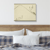 Mt. Fuji Sumi-e - omwikkeld canvas Afdruk (Insitu (Slaapkamer))