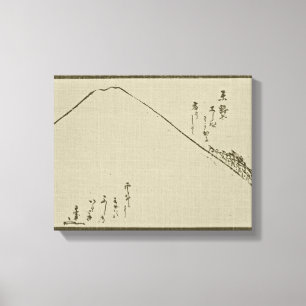 Mt. Fuji Sumi-e - Wrapped Canvas Afdruk
