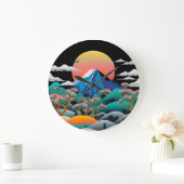 Mt Fuji Sunset en Cherry Blossom Grote Klok (Huis)