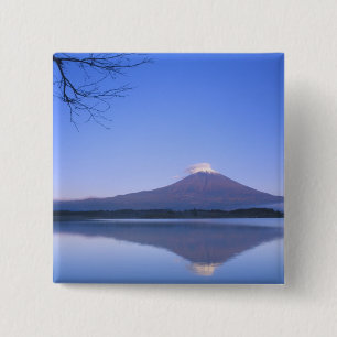 Mt. Fuji vanaf Motosu-meer, Yamanashi, Japan Vierkante Button 5,1 Cm