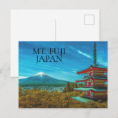 Mt. Fuji vulkaan Japan pagode Briefkaart (Voorkant / Achterkant)