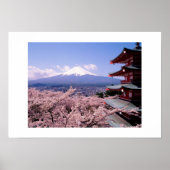 Mt Fuki met Sakura Poster (Voorkant)