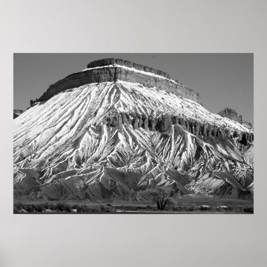 Mt. Garfield in Winter Black and White Photo Poster (Voorkant)
