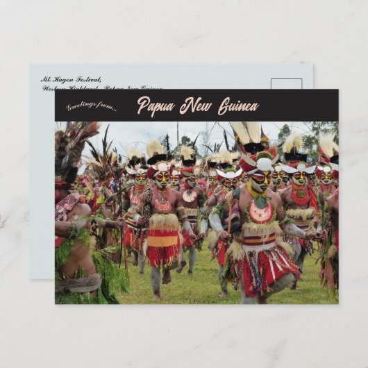 Mt Hagen Festival in Papoea-Nieuw-Guinea Briefkaart (Voorkant / Achterkant)