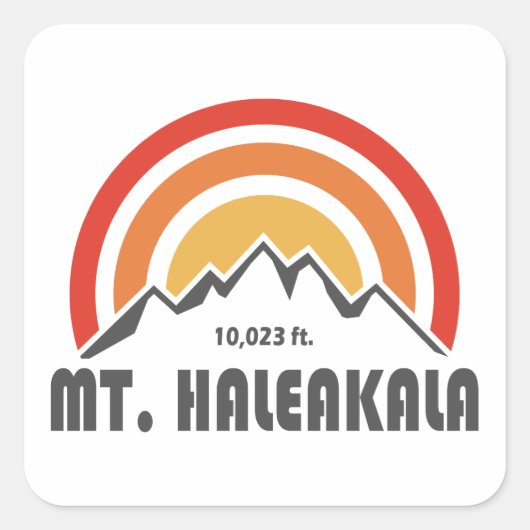 Mt. Haleakala Vierkante Sticker (Voorkant)
