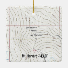 Mt. Harvard Colorado Fourteener Keramisch Ornament
