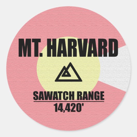 Mt. Harvard Ronde Sticker (Voorkant)
