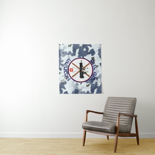 Mt. Hermon Ski Patrol - Snow Camo Wandkleed (In situ)