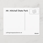 Mt. het Park van de Staat van Mithcell Briefkaart (Achterkant)