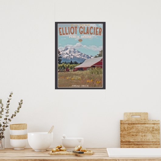 Mt Hood - Elliot Glacier Public House Poster (Keuken)