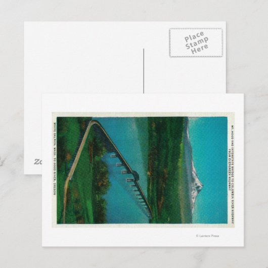 Mt. Hood en Interstate Bridge in White Salmon Briefkaart (Voorkant / Achterkant)