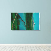 Mt. Hood en Interstate Bridge in White Salmon Canvas Afdruk (Insitu (Houten vloer))