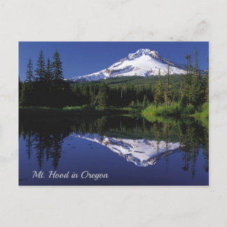 Mt. Hood en zijn reflectie op het meer in Oregon Briefkaart