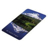 Mt. Hood en zijn reflectie op het meer op een 4"x6 Magneet (Linkerzijde)
