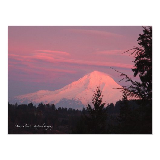 Mt. Hood January Sunset Foto Afdruk (Voorkant)