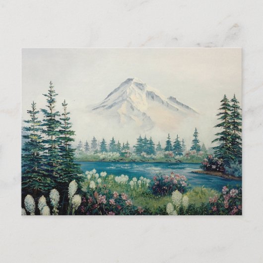 Mt. Hood met Beer grasscène uit de Stille Oceaan N Briefkaart (Voorkant)