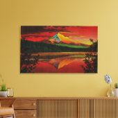 Mt. Hood op zonsopgang bij het Lost Lake, Oregon Canvas Afdruk (Insitu (Woonkamer))