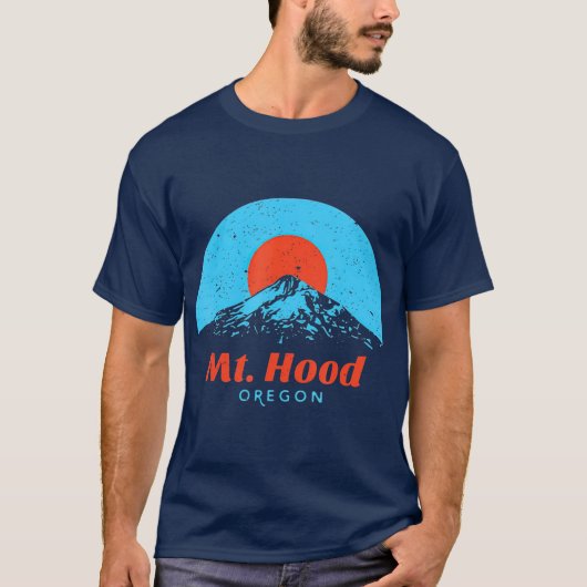 Mt Hood Oregon Mountain Retro Style T-shirt (Voorkant)