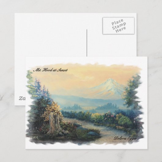 Mt Hood Oregon Original Prints Dolores Egger Briefkaart (Voorkant / Achterkant)