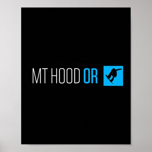 Mt. Hood Oregon Snowboard Box Type Poster (Voorkant)