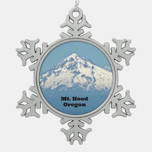 Mt. Hood, Oregon Tin Sneeuwvlok Ornament (Voorkant)