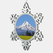 Mt Hood Oregon Tin Sneeuwvlok Ornament (Rechts)