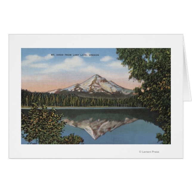 Mt. Hood, Oregon - Uitzicht van bergen uit het ver (Voorkant Horizontaal)